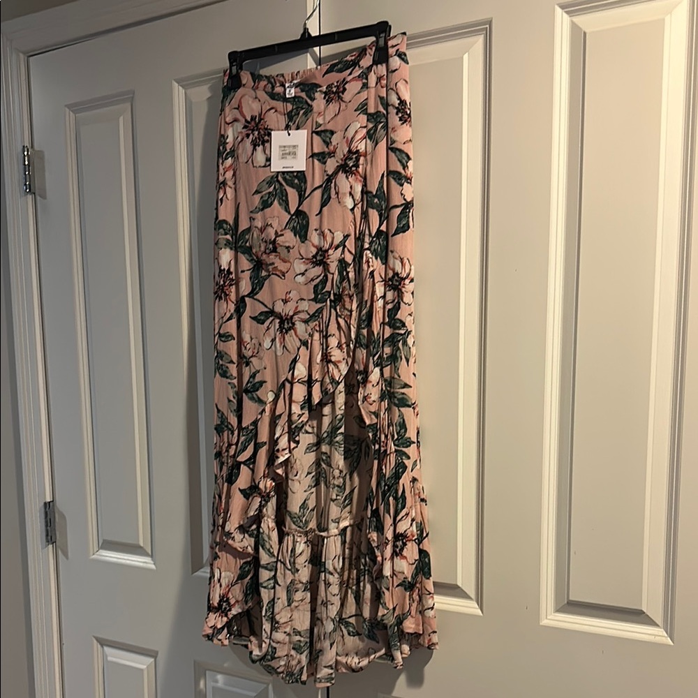 Jack by BB Dakota Pink Pleated Maxi Skirt